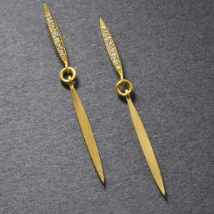 Svelte Gold Drops With Diamonds