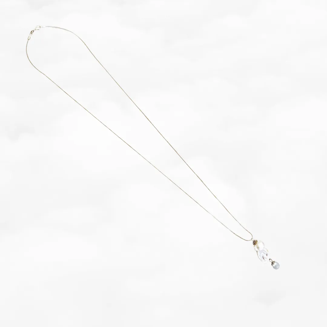 Tear of Compassion Large Baroque Pearl Pendant Necklace