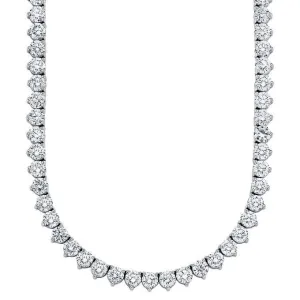 Tennis Necklace (13.01 ct GH VVS-VS Diamonds) in 18K White Gold