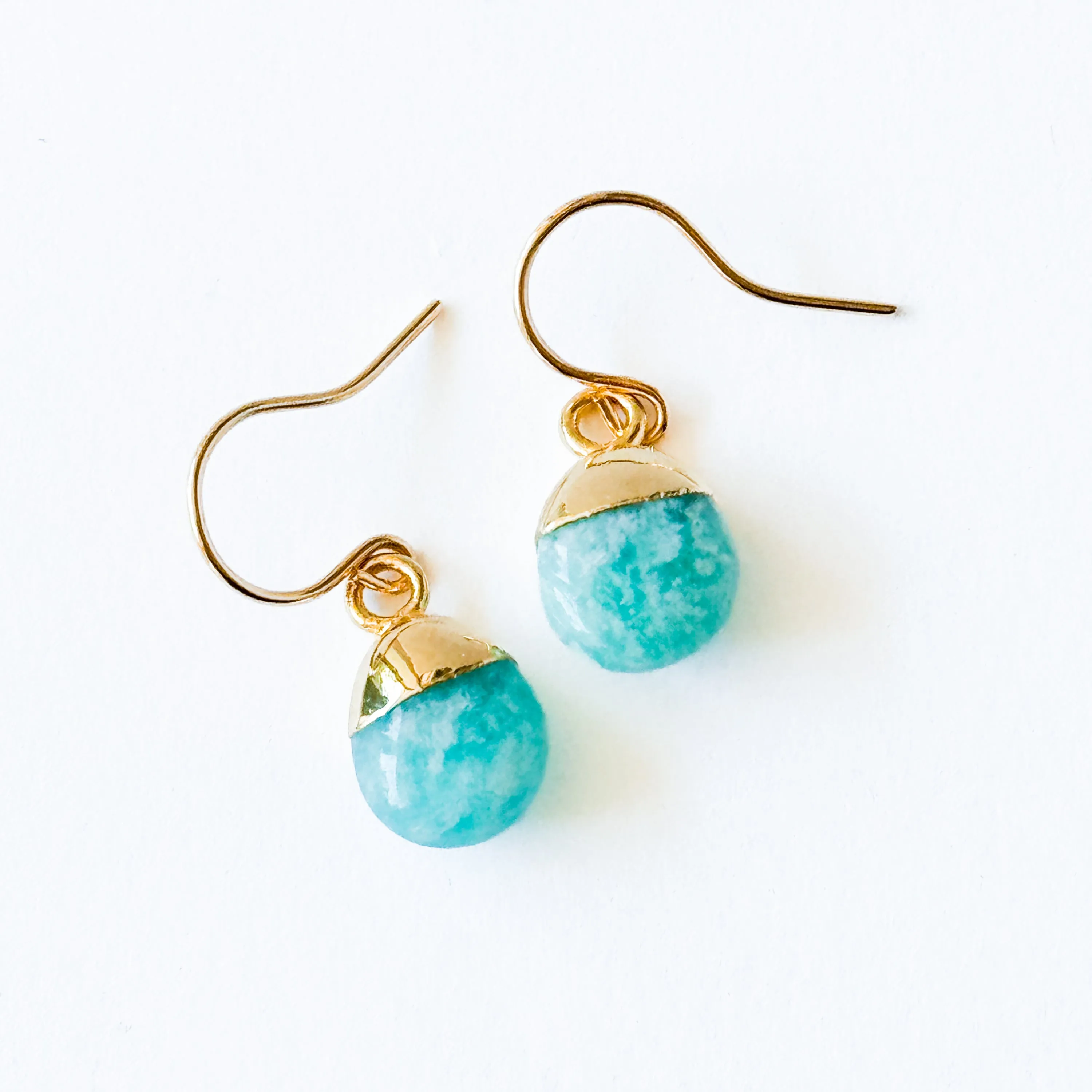 Tiny Gemstone Charm Earrings - WS