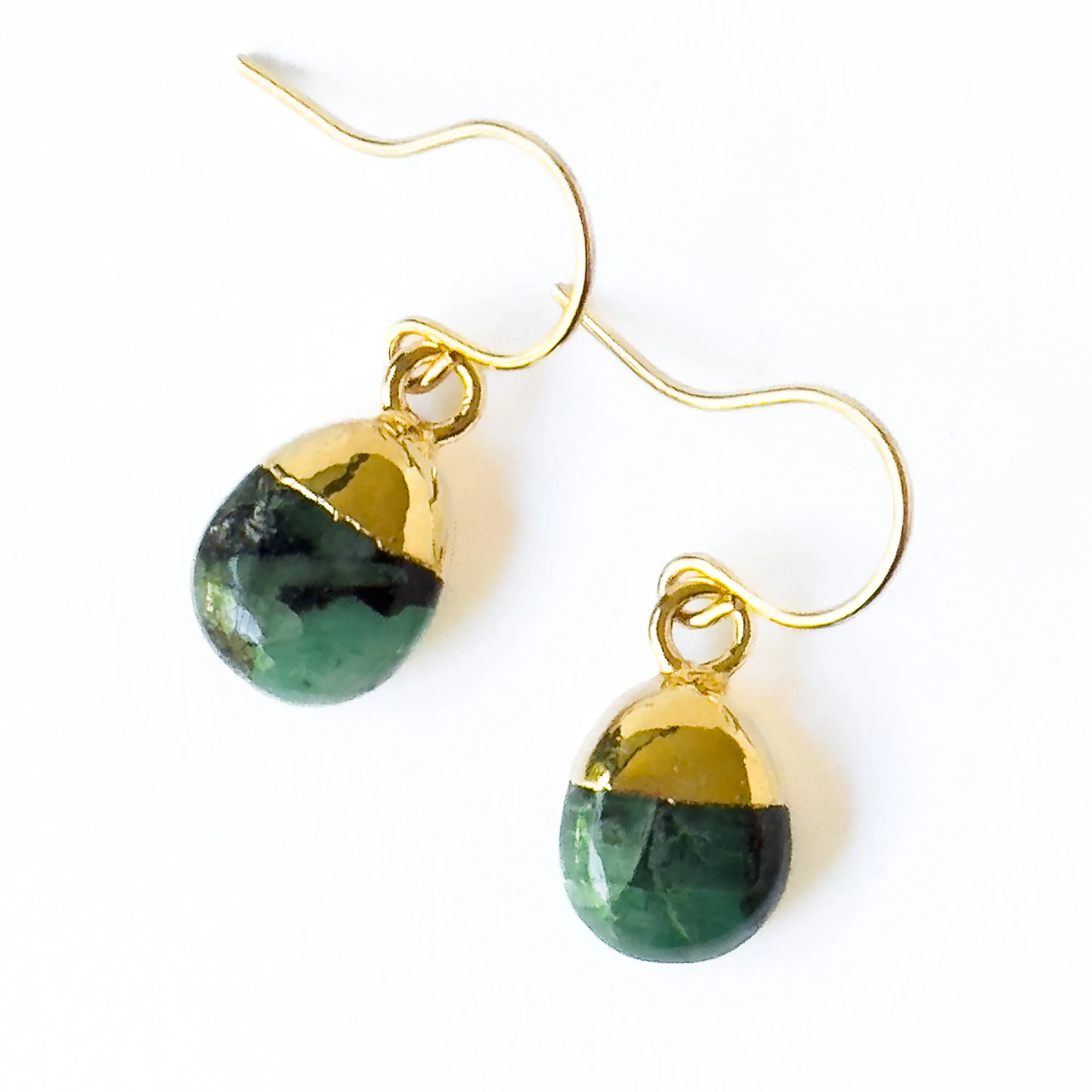 Tiny Gemstone Charm Earrings - WS