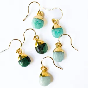 Tiny Gemstone Charm Earrings - WS