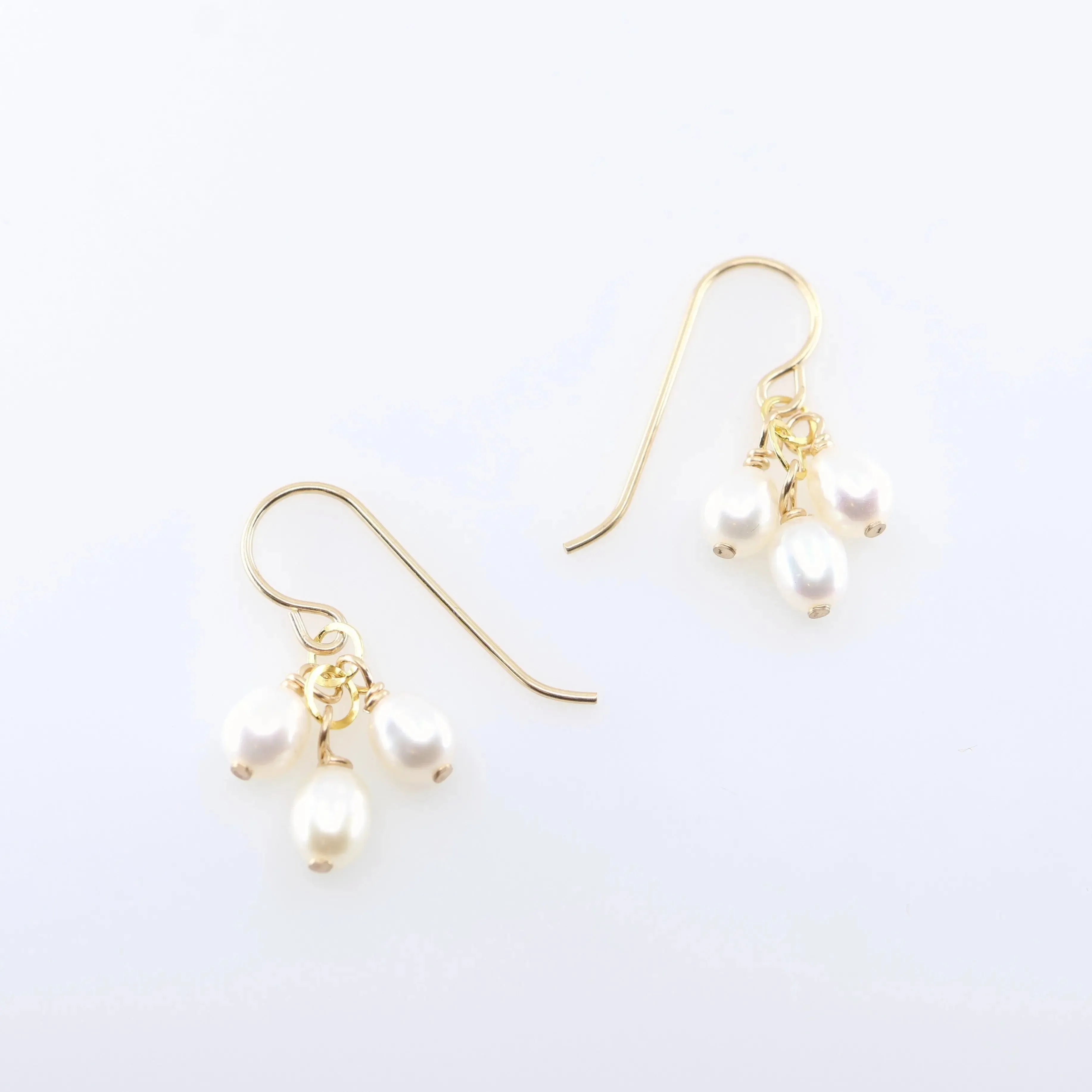 Tiny Pearl Cluster Earrings
