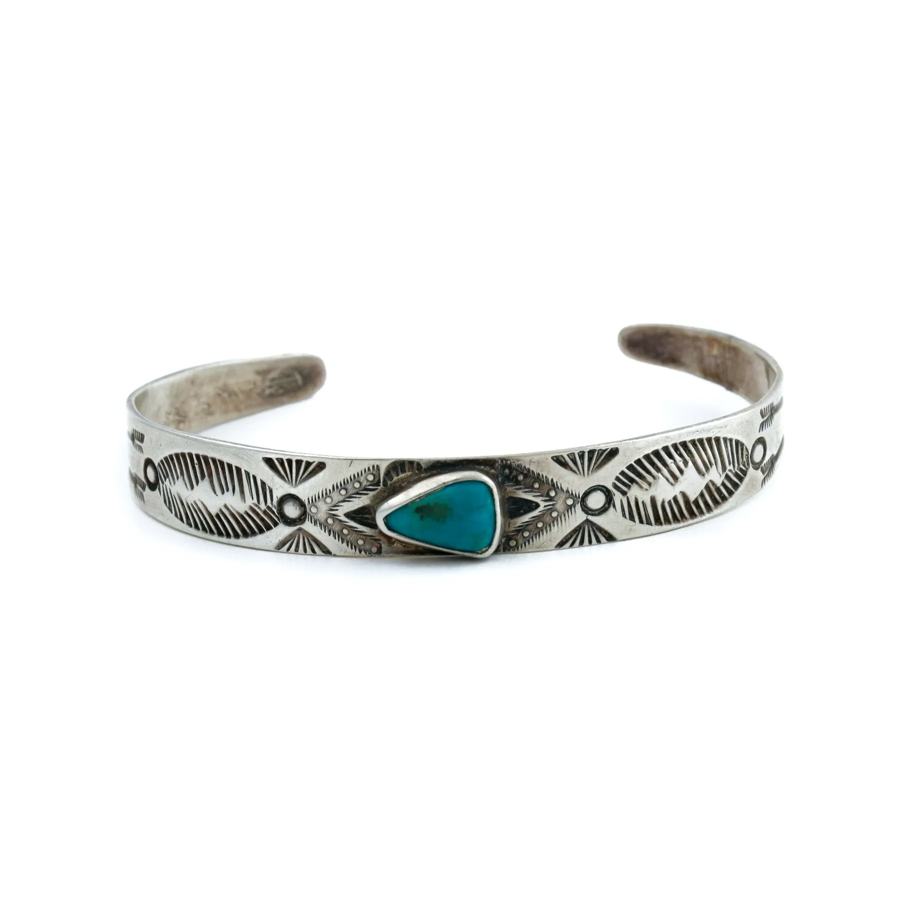 Traditional 1940's Navajo Cuff x Blue Gem Turquoise