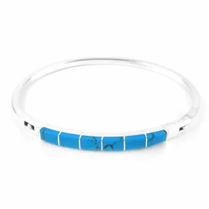 Turquoise Clip Alpaca Silver Bracelet Artisana
