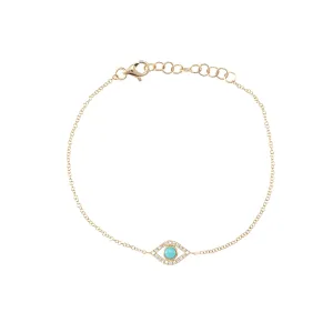 Turquoise Evil Eye Chain Bracelet