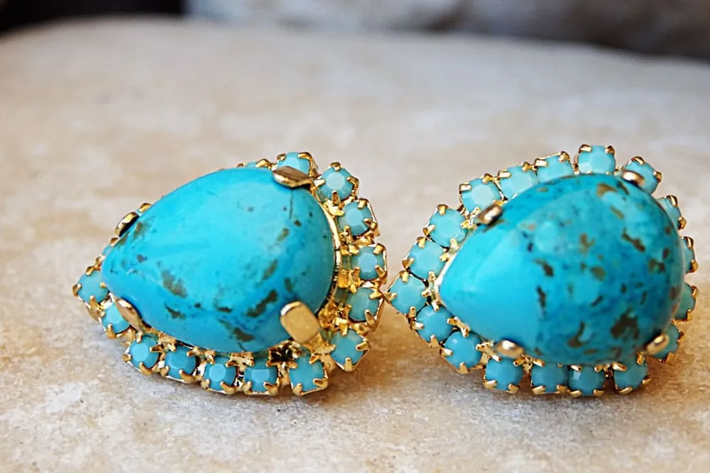 Turquoise non pierced earrings