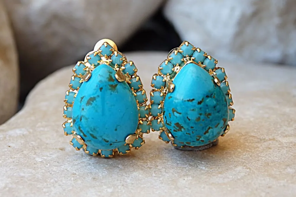 Turquoise non pierced earrings