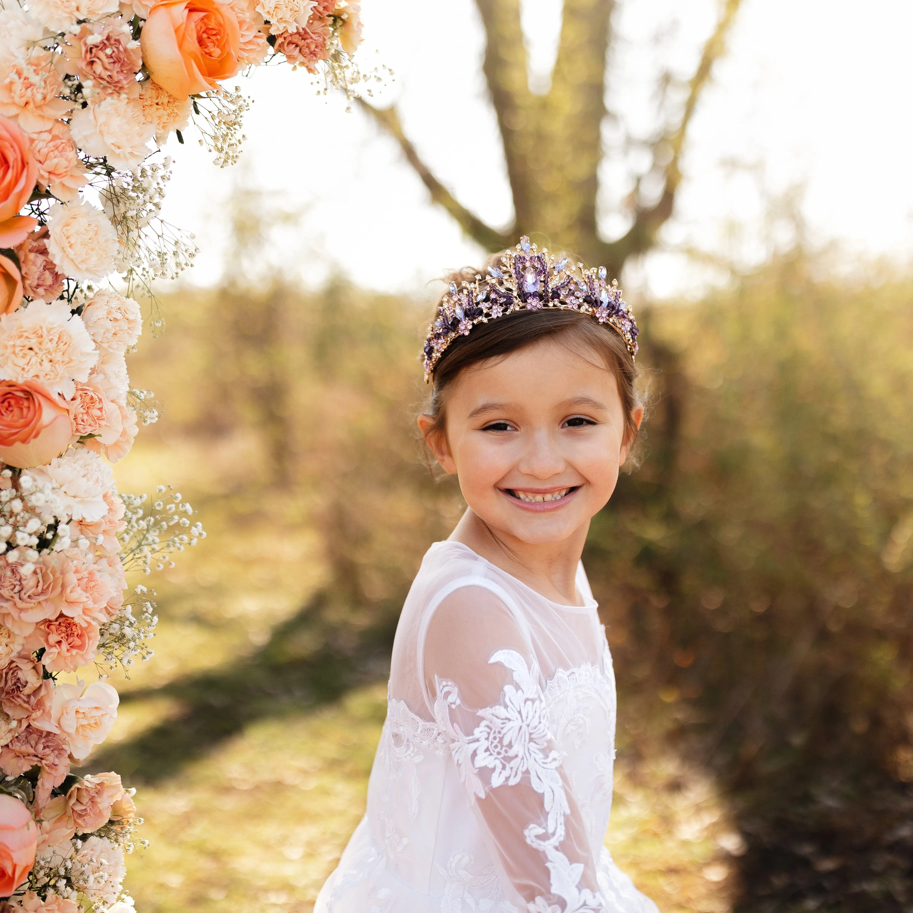 Vera's Tiara in Iridescent Pink