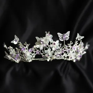 Verna's Tiara in Lavender Purple & Silver