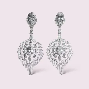 Vintage Art Deco Chandelier Micro-Paved Bridal Earrings
