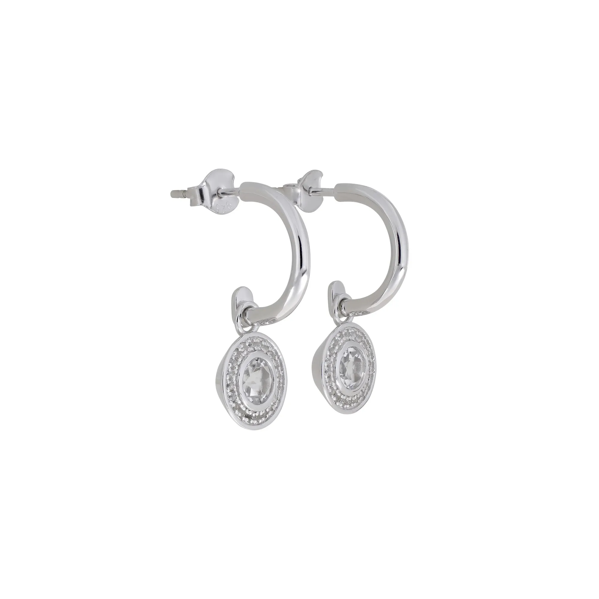 White Topaz Drop Earrings in Sterling Silver