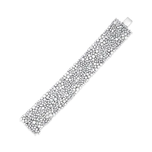 Wide Diamond Mesh Bracelet