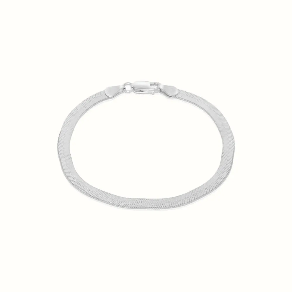 Women's Vermeil Herringbone Bracelet 4mm